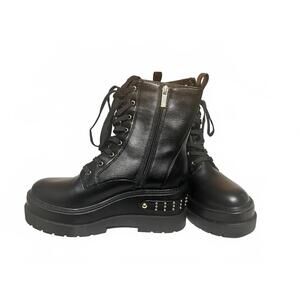 Jessica Simpson JS-IMELDA2 Black Platform Combat Boots Size 9M